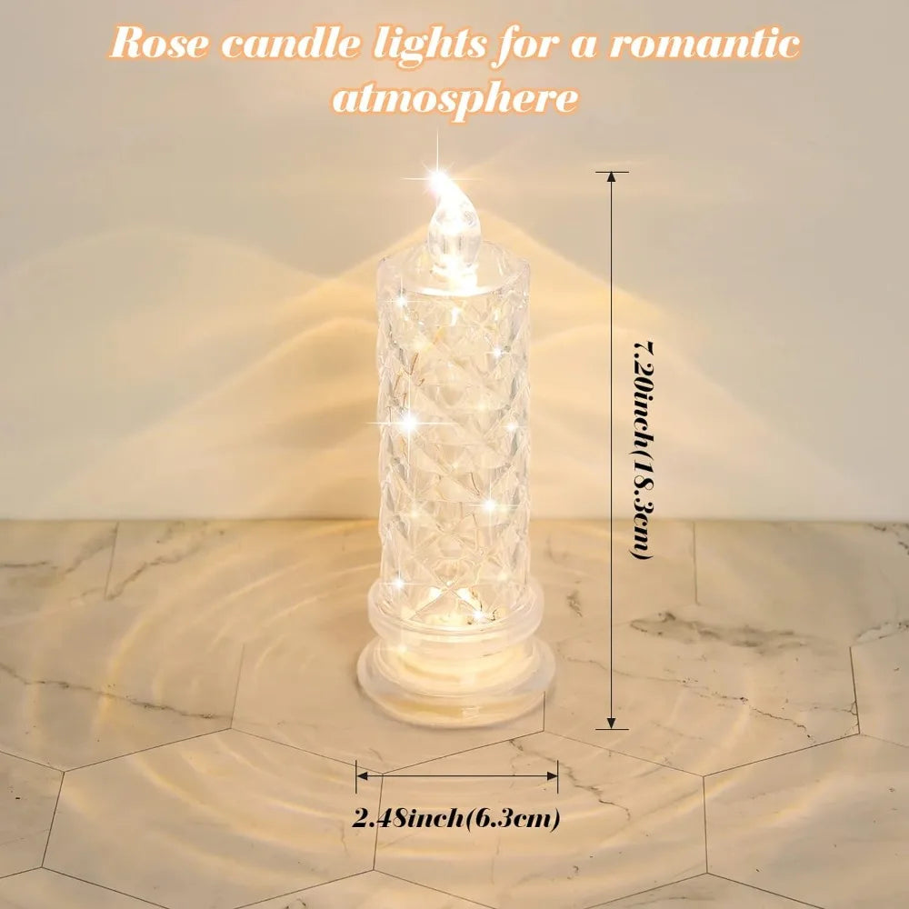 Bougie LED Rose Éternelle-Bougie LED Décorative avec Effet de Projection