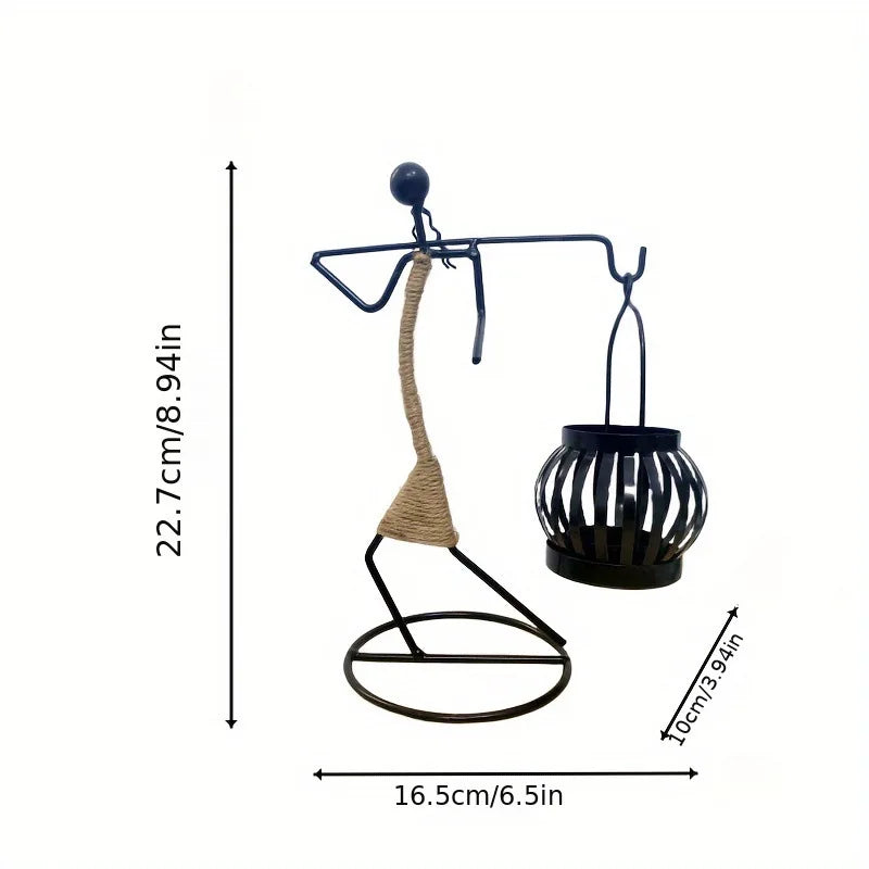 Sculpture Abstraite en Métal – Bougeoir Décoratif Contemporain